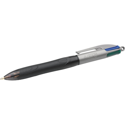 Artikelbild 2 für BIC 4-Farben-Kugelschreiber 4 Colours GRIP PRO schwarz/grau, Schreibfarbe: schwarz, blau, rot, grün, 1 St., Artikelnummer 304188