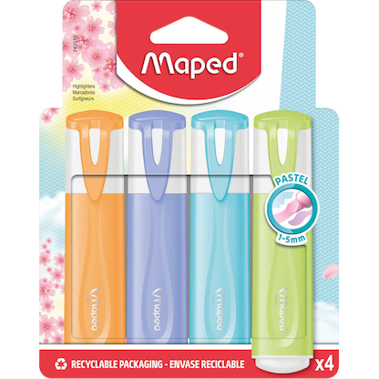 Artikelbild 4 für maped Fluo Peps pastell Textmarker farbsortiert, 4 St., Artikelnummer 260319