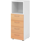 Artikelbild 1 für HAMMERBACHER Regalschrank 934S4, V934S4/W/6/BS buche, weiß 40,0 x 42,0 x 110,0 cm, Artikelnummer 380419