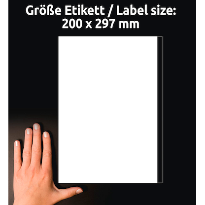 Artikelbild 6 für 100 AVERY Zweckform Etiketten 3418 weiß 200,0 x 297,0 mm, Artikelnummer 636597