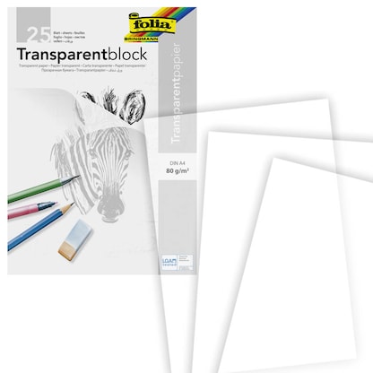Artikelbild für folia Transparentpapier 80 g/qm, 25 Blatt, Artikelnummer 156289