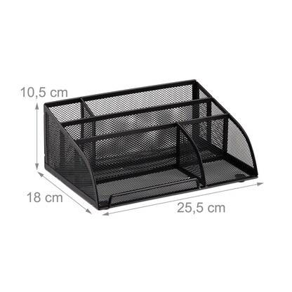 Artikelbild 2 für relaxdays Schreibtisch-Organizer schwarz Metall 5 Fächer 25,5 x 18,0 x 10,5 cm, Artikelnummer 516662