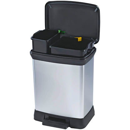 Artikelbild 2 für curver DECOBIN DUO Mülltrenner 10,0 + 18,0 l silbermetallic, Artikelnummer 701115