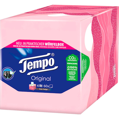 Artikelbild 3 für Tempo Taschentücherbox Original 4-lagig weiß, 60 Tücher, Artikelnummer 528657