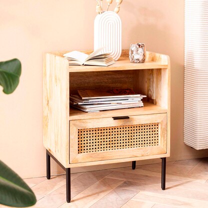 Artikelbild 4 für WOHNLING Nachttisch Massivholz braun 50,0 x 40,0 x 60,0 cm, Artikelnummer 314819