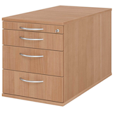 Artikelbild 1 für HAMMERBACHER TC30 Rollcontainer nussbaum 4 Auszüge 42,8 x 80,0 x 51,2 cm, Artikelnummer 375398
