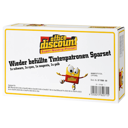 Artikelbild 4 für office discount schwarz, cyan, magenta, gelb Druckerpatronen kompatibel zu HP 912XL (3YP34AE), 4er-Set, Artikelnummer 577058