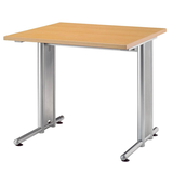 Artikelbild 1 für HAMMERBACHER NS08 Schreibtisch buche quadratisch, C-Fuß-Gestell silber 80,0 x 80,0 cm, Artikelnummer 864963