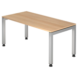 Artikelbild 1 für HAMMERBACHER JS16 höhenverstellbarer Schreibtisch eiche rechteckig, 4-Fuß-Gestell silber 160,0 x 80,0 cm, Artikelnummer 867402