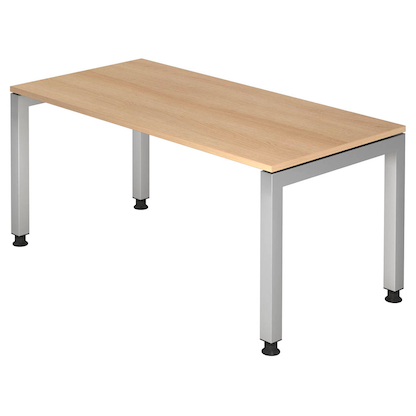 Artikelbild für HAMMERBACHER JS16 höhenverstellbarer Schreibtisch eiche rechteckig, 4-Fuß-Gestell silber 160,0 x 80,0 cm, Artikelnummer 867402