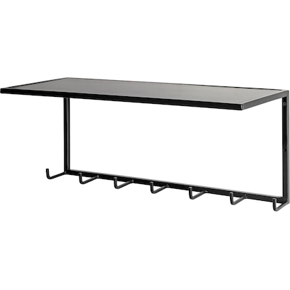 Artikelbild 3 für HAKU Möbel Wandgarderobe 25511 schwarz Metall 7 Haken 60,0 x 25,0 cm, Artikelnummer 799542