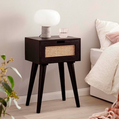 Artikelbild 4 für WOHNLING Nachttisch Massivholz schwarz 40,0 x 30,0 x 60,0 cm, Artikelnummer 314672