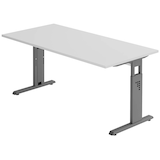 Artikelbild 1 für HAMMERBACHER OS 16 höhenverstellbarer Schreibtisch lichtgrau rechteckig, C-Fuß-Gestell grau 160,0 x 80,0 cm, Artikelnummer 443091