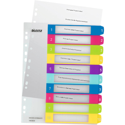 Artikelbild 3 für AKTION: LEITZ Ordnerregister WOW DIN A4 Vollformat, Überbreite 1-10 farbig 10-teilig, 1 Satz mit Prämie nach Registrierung, Artikelnummer 893053