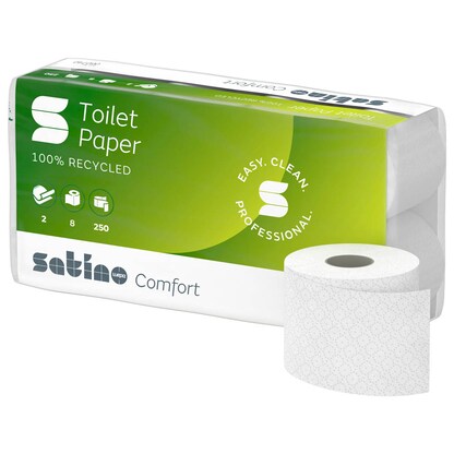 Artikelbild 2 für Satino Toilettenpapier comfort 2-lagig Recyclingpapier, 64 Rollen, Artikelnummer 423785