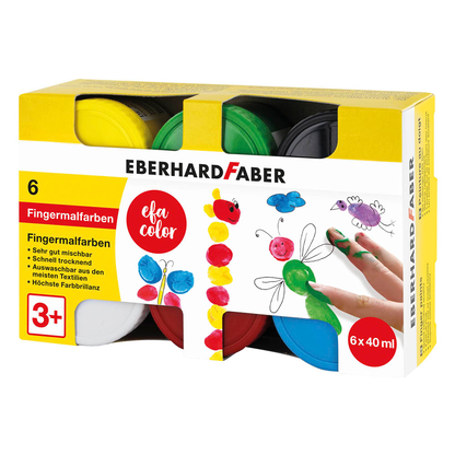 Artikelbild 2 für 6 EBERHARD FABER EFA Color Fingerfarben farbsortiert 6x 40,0 ml, Artikelnummer 419362