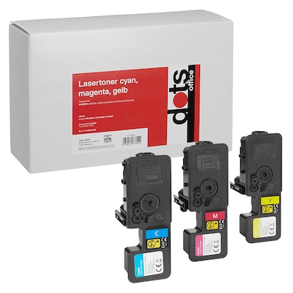 Artikelbild 2 für dots cyan, magenta, gelb Toner kompatibel zu KYOCERA TK-5230C/M/Y, 3er-Set, Artikelnummer 663801