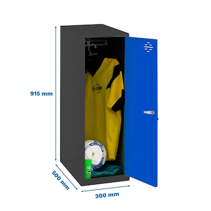 Artikelbild 2 für Simonrack Spind SIMONLOCKER DISM SINGLE anthrazit, blau 8425437116568, 1 Schließfach 30,0 x 50,0 x 91,5 cm, Artikelnummer 354526