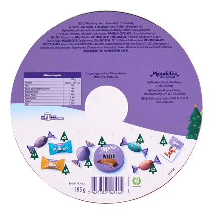 Artikelbild 9 für Milka Weihnachtsteller Schokolade 19 St./195,0 g, Artikelnummer 208147