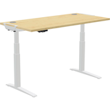 Artikelbild 1 für Fellowes Levado elektrisch höhenverstellbarer Schreibtisch ahorn rechteckig, C-Fuß-Gestell silber 160,0 x 80,0 cm, Artikelnummer 634382