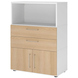 Artikelbild 1 für HAMMERBACHER Regalschrank FlexWall, VFW38K1KG/W/E/BS weiß, eiche 80,0 x 40,0 x 109,8 cm, Artikelnummer 950073