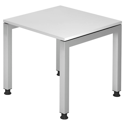 Artikelbild für HAMMERBACHER JS08 höhenverstellbarer Schreibtisch weiß rechteckig, 4-Fuß-Gestell silber 80,0 x 80,0 cm, Artikelnummer 864088