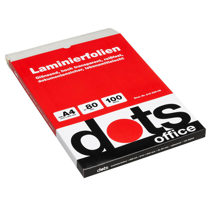 Artikelbild für 100 dots Laminierfolien glänzend für A4 80 micron, Artikelnummer 218239