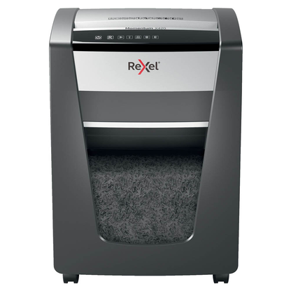 Artikelbild 2 für Rexel Momentum X420 Aktenvernichter mit Partikelschnitt P-4, 4 x 40 mm, bis 20 Blatt, schwarz, Artikelnummer 643787