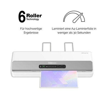 Artikelbild 4 für AKTION: Fellowes Amaris A3 Laminiergerät bis DIN A3 + GRATIS 100 Laminierfolien, DIN A4, 80 micron, glänzend, Artikelnummer 253528