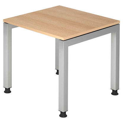 Artikelbild für HAMMERBACHER JS08 höhenverstellbarer Schreibtisch eiche rechteckig, 4-Fuß-Gestell silber 80,0 x 80,0 cm, Artikelnummer 864095