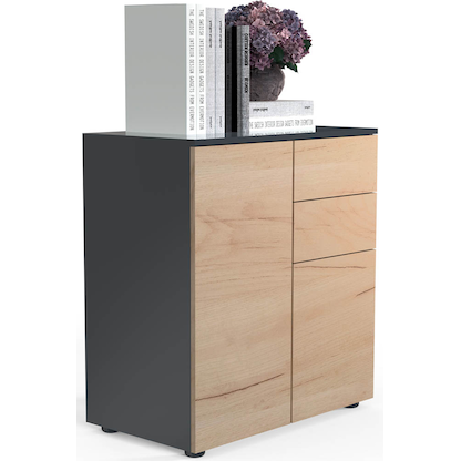 Artikelbild 6 für VCM my home Kommode Dalosa, 918339 anthrazit, eiche 70,2 x 39,0 x 76,5 cm, Artikelnummer 911434