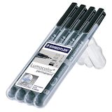 Artikelbild 1 für 4 STAEDTLER Lumocolor Folienstifte schwarz 0,6 mm permanent, Artikelnummer 903302