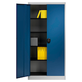 Artikelbild 1 für mauser Metallschrank 790052AB lichtgrau, enzianblau 95,0 x 42,0 x 195,0 cm, aufgebaut, Artikelnummer 433146
