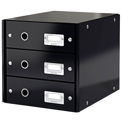 Artikelbild für AKTION: LEITZ Schubladenbox Click & Store schwarz 60480095, DIN A4 mit 3 Schubladen mit Prämie nach Registrierung, Artikelnummer 682989