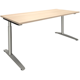 Artikelbild 1 für fm Sidney höhenverstellbarer Schreibtisch akazie rechteckig, C-Fuß-Gestell Rundrohr silber 180,0 x 80,0 cm, Artikelnummer 371532