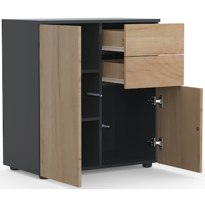 Artikelbild 4 für VCM my home Kommode Dalosa, 918339 anthrazit, eiche 70,2 x 39,0 x 76,5 cm, Artikelnummer 911434