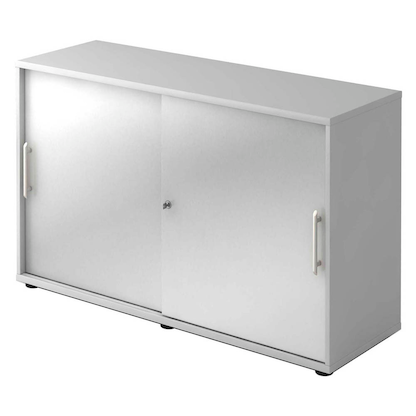 Artikelbild für HAMMERBACHER Schiebetürenschrank, V1752S/5/S/RE lichtgrau, silber 1 Fachboden 120,0 x 40,0 x 74,8 cm, Artikelnummer 375638