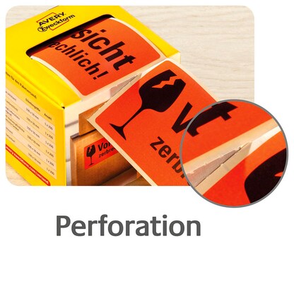 Artikelbild 5 für 200 AVERY Zweckform Warnetiketten 7211 rot »Vorsicht zerbrechlich!« 100,0 x 50,0 mm, Artikelnummer 432029