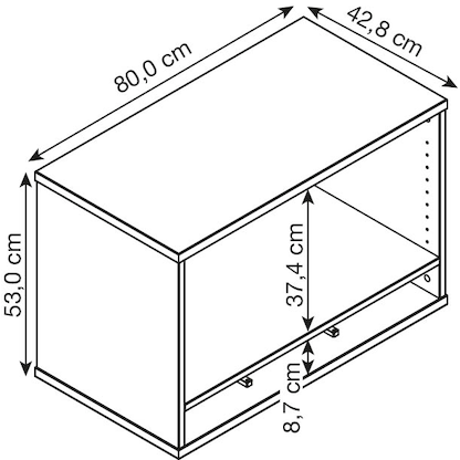 Artikelbild 2 für HAMMERBACHER Container-Aufsatz nussbaum 42,8 x 80,0 x 53,0 cm, Artikelnummer 500583