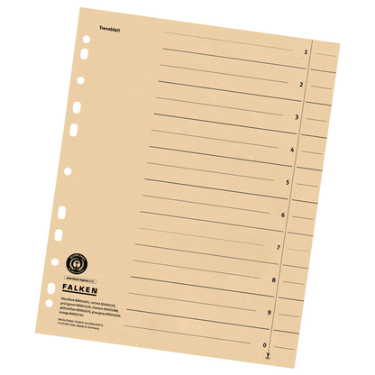 Artikelbild für FALKEN Trennblätter DIN A4 1-0 chamois, 230 g/qm, 100 St., Artikelnummer 958470