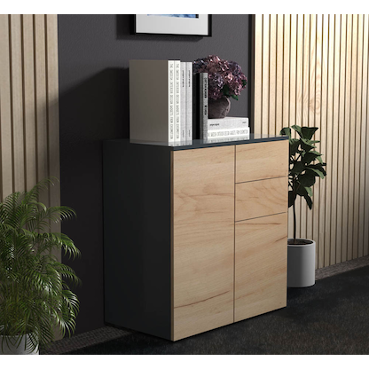 Artikelbild 5 für VCM my home Kommode Dalosa, 918339 anthrazit, eiche 70,2 x 39,0 x 76,5 cm, Artikelnummer 911434