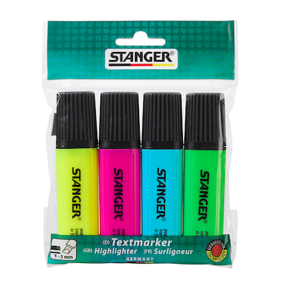 Artikelbild für STANGER Textmarker farbsortiert, 4 St., Artikelnummer 436356