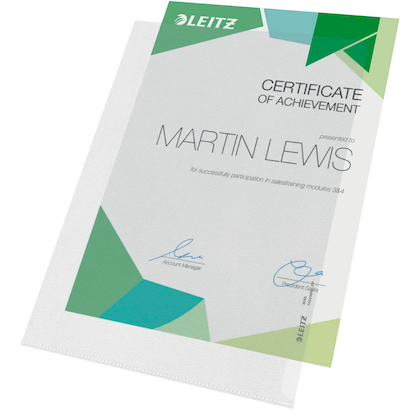 Artikelbild 11 für 100 LEITZ Sichthüllen 4060 DIN A4 transparent genarbt 0,17 mm, Artikelnummer 154161