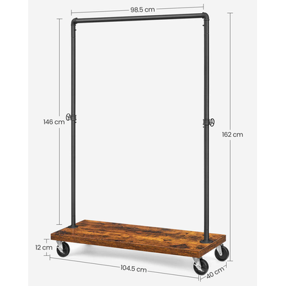 Artikelbild 9 für VASAGLE Rollgarderobe braun Metall 2 Haken 104,5 x 162,0 cm, Artikelnummer 260889