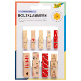 Artikelbild 1 für folia Holzklammern mehrfarbig Jolly X-Mas 9 St., Artikelnummer 369377