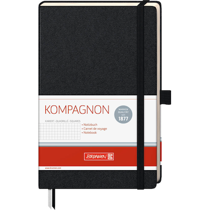 Artikelbild 2 für BRUNNEN Notizbuch KOMPAGNON ca. DIN A5 kariert, schwarz Hardcover 192, davon 16 zum Heraustrennen Seiten, Artikelnummer 457606