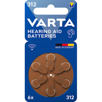 Artikelbild für 6 VARTA Knopfzellen 312 1,45 V, Artikelnummer 995550