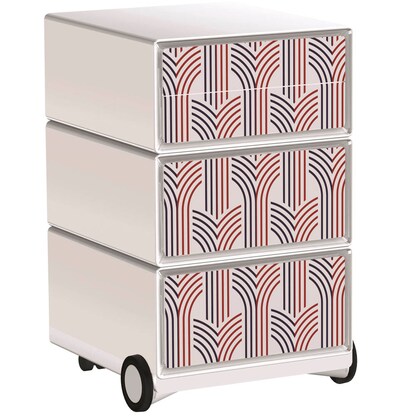 Artikelbild für PAPERFLOW easyBox Vintage Rollcontainer weiß, bunt 4 Auszüge 39,0 x 43,6 x 64,2 cm, Artikelnummer 215219