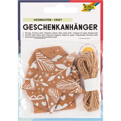 Artikelbild für folia Geschenkanhänger natur Weihnachten 12 St., Artikelnummer 369399