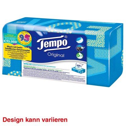 Artikelbild für Tempo Taschentücherbox Original 4-lagig weiß, 100 Tücher, Artikelnummer 528747
